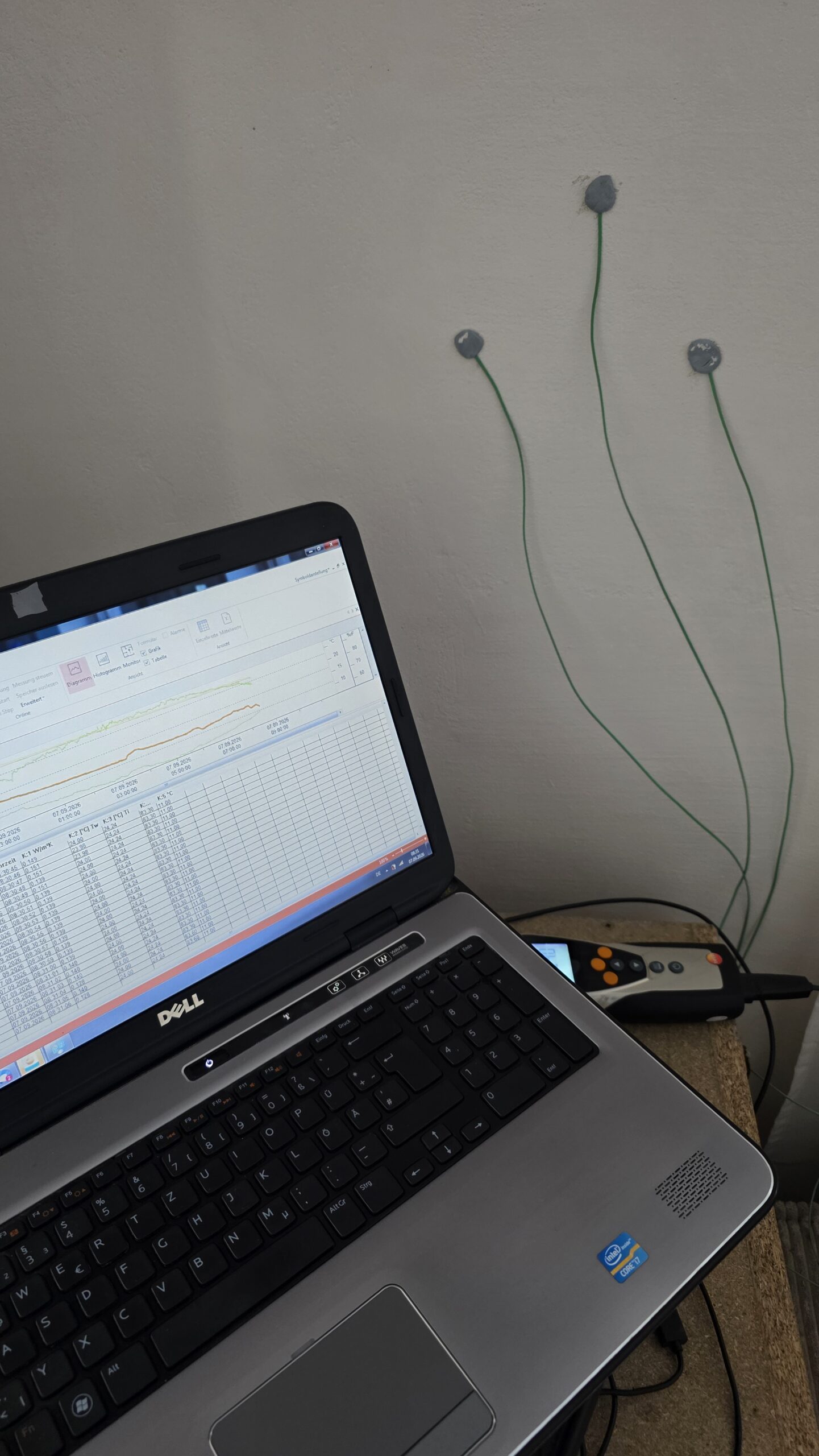 Testo 635-2 U-value measurement on an actual PScoat-coated wall